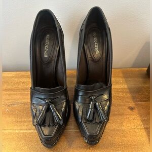 Roberto Cavalli Black Tassel Heels